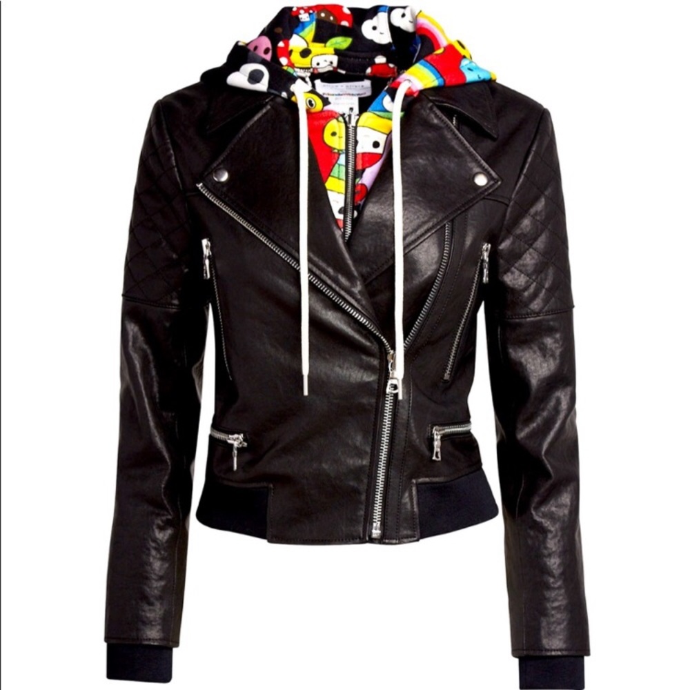 Alice + Olivia
Avril Hooded Leather Jacket